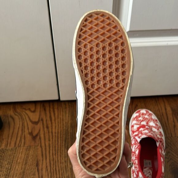 VANS Asher Marble Hearts Red Slip On Sneaker Sz 5 - Picture 5 of 5
